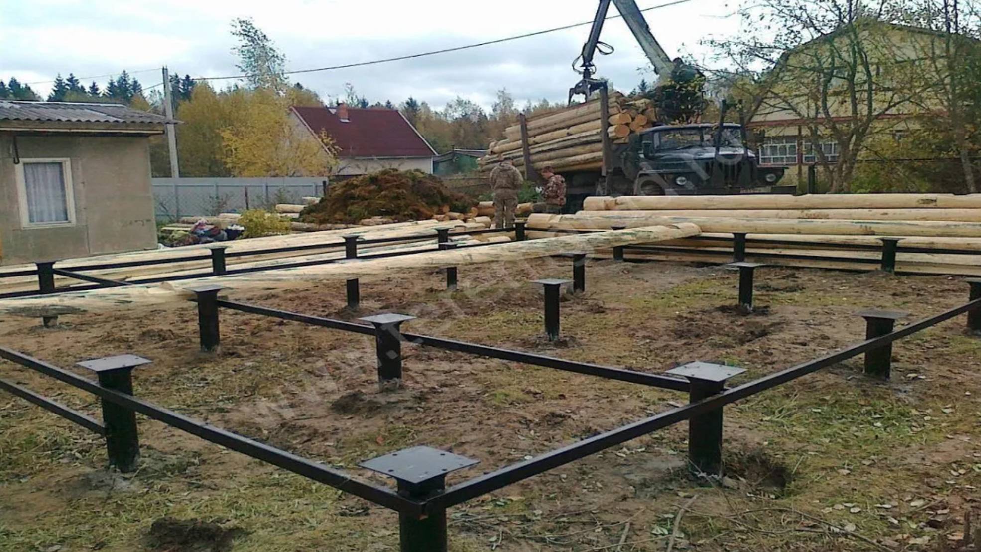 Фундамент под сруб из бревна и бруса для дома и бани. Свайные фундаменты для домов из бревна и бруса смотреть онлайн