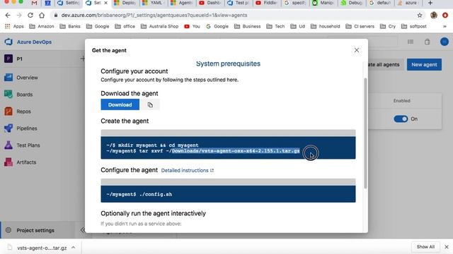 How to add self hosted mac os agent in Azure devops | Default pool agent смотреть онлайн