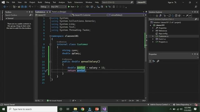 Class Members in C#.Net | Using visual studio windows forms #13 смотреть онлайн