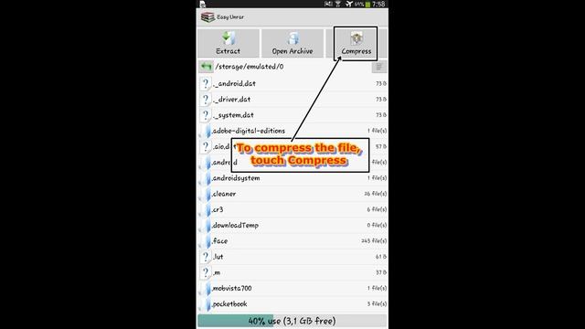 TUTORIAL USING THE APP EASY UNRAR, UNZIP & ZIP IN ANDROID