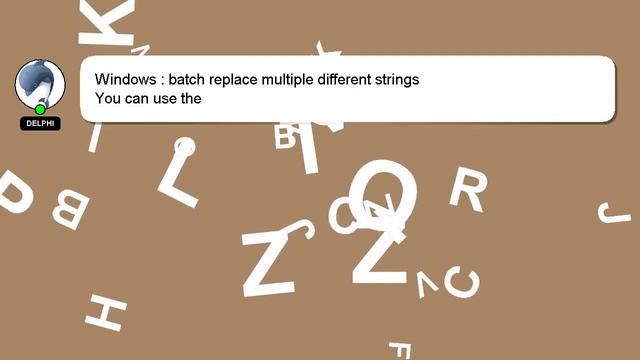Windows : batch replace multiple different strings смотреть онлайн