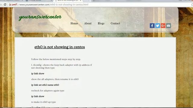 eth0 is not appearing in centos смотреть онлайн