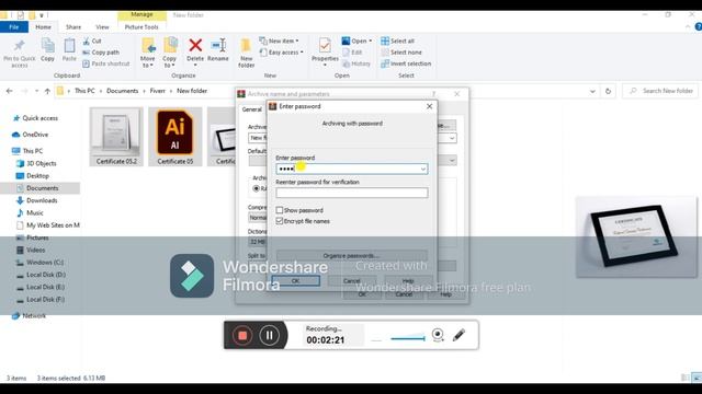 How to ZIP/RAR a Fill,Photo,Document Password set in windows смотреть онлайн