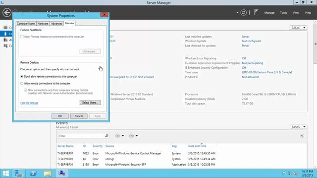 Enable RDP in Windows Server 2012 смотреть онлайн