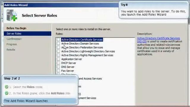 Adding AD DS roles to Windows Server 2008 - 02 смотреть онлайн