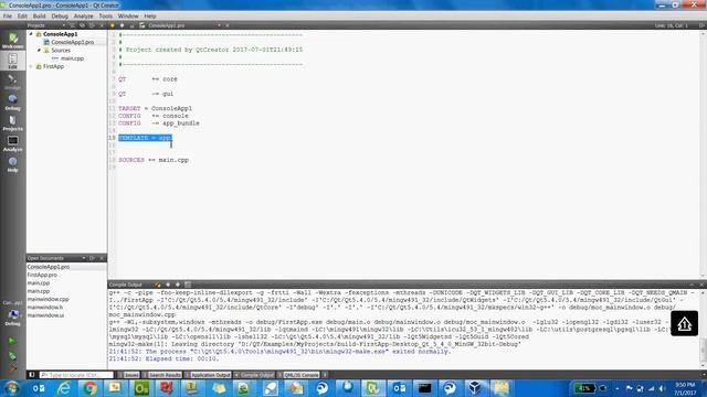 Qt console Application creation смотреть онлайн