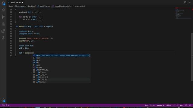 Matrix Trace Console C Program - Tutorial #2 смотреть онлайн