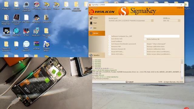 Huawei Psmart 2021/ Y7a (PPA-LX1). Remove Huawei ID, Bypass FRP. TestPoint Via SigmaKey.