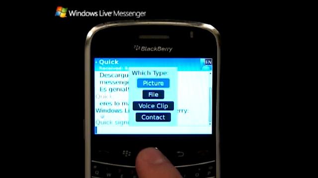 Cómo capturar una foto y enviarla con Windows Live Messenger (msn) en tu BlackBerry смотреть онлайн