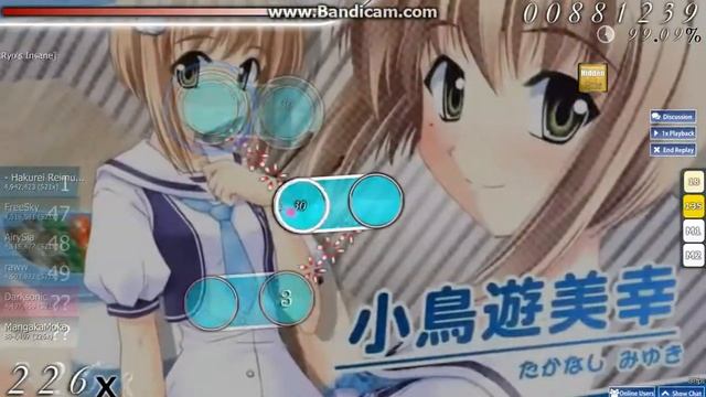 osu! - Sakakibara Yui - Aqua Voice [cRyo's Insane] - (+HD) S 99.60% смотреть онлайн
