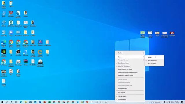 How to hide Searchbox, cortana icon, taskview in windows 10 1607 and 21H1 смотреть онлайн