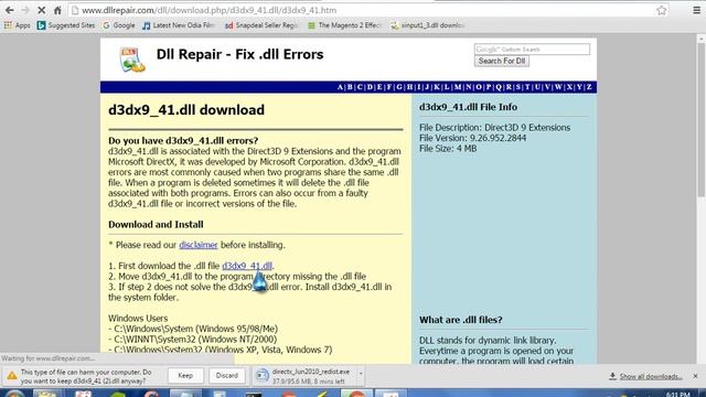 How to fix d3dx9_41dll 2016 смотреть онлайн