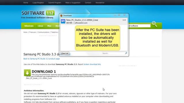 Samsung PC Suite download, install and use смотреть онлайн