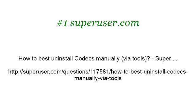 How-To Uninstall And Remove Super Codecs смотреть онлайн