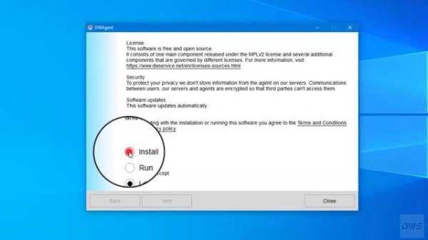 DWService - How to install the Agent with code (on Windows)