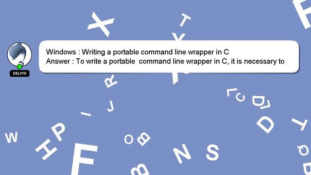 Windows : Writing a portable command line wrapper in C смотреть онлайн