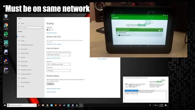 How to ADD a SECOND Display to Windows 10 Using an ANDROID TABLET/PHONE - SpaceDesk смотреть онлайн