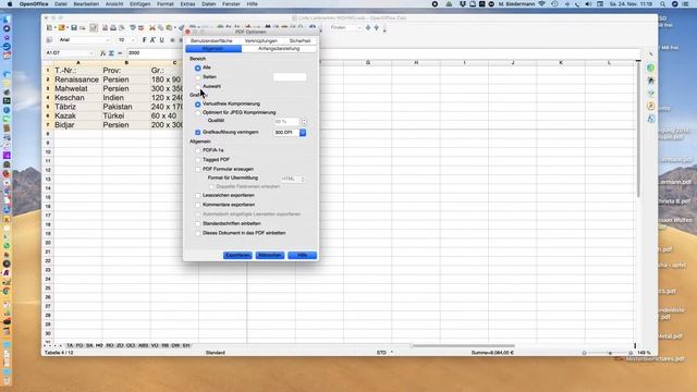 Auswahl in Open Office Tabelle als PDF speichern смотреть онлайн
