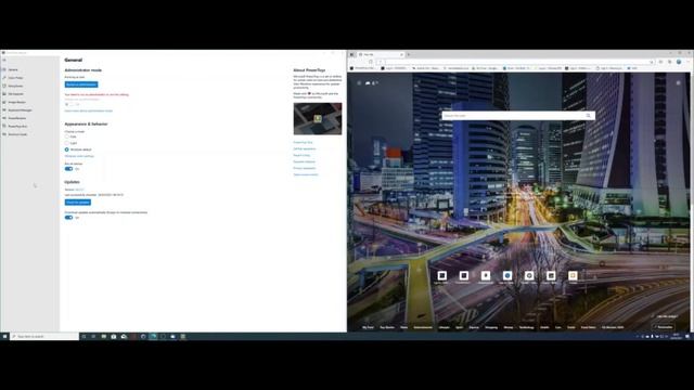 Using Windows 10 PowerToys FancyViews shift function to easily make a window half a screen. смотреть онлайн