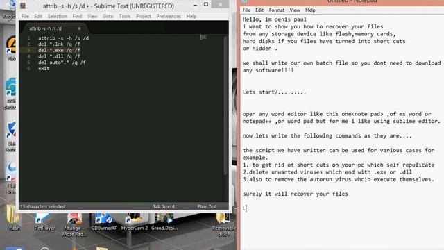 Recover all your hidden files and those turned into short cuts ,get rid of shortcuts смотреть онлайн