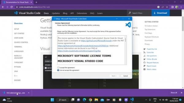 How to install Visual Studio Code (VSCode) on windows 11