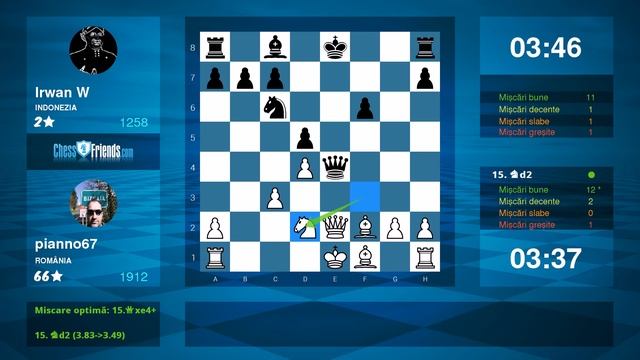 Chess Game Analysis: pianno67 - Irwan W : 1-0 (By ChessFriends.com) смотреть онлайн