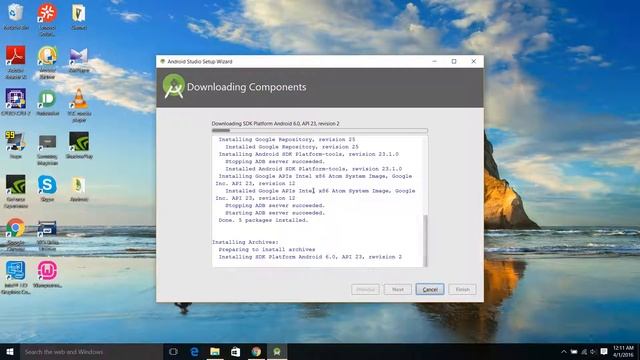 Setup Android Studio in Windows 10 & Creating a Sample Project смотреть онлайн