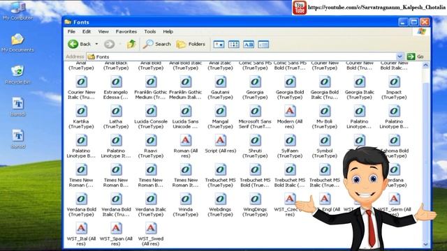 How to Install Font in Windows XP (Method-1) смотреть онлайн