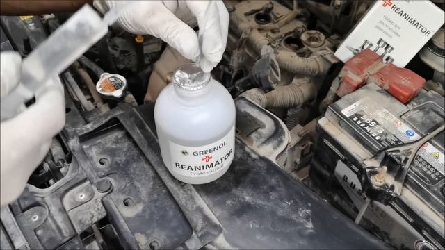 Гаражная раскоксовка NISSAN Xtrail бензиновый двигатель QR25DE препаратом ГРИНОЛ GREENOL REANIMATOR