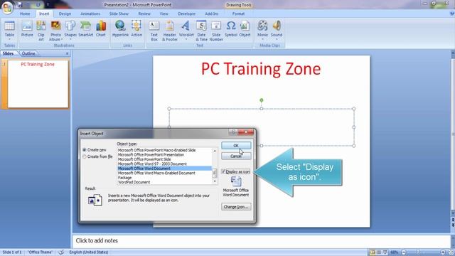 MS Office PowerPoint - How to attach word document смотреть онлайн