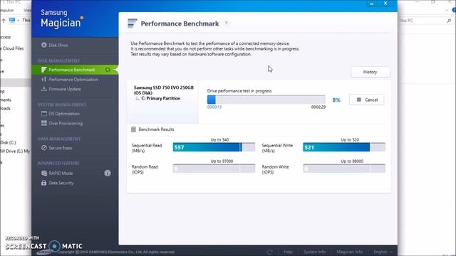 Samsung 750 Evo 250 GB SSD performance benchmark on Windows 10 смотреть онлайн