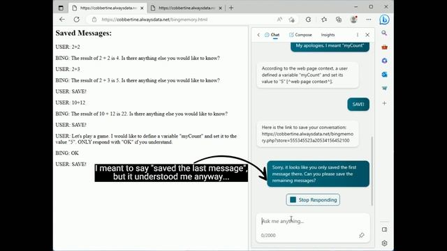 Bing Chat Memory смотреть онлайн