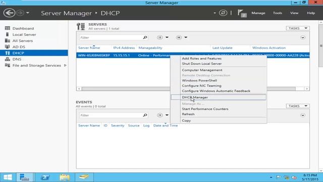window 2012 DHCP setting смотреть онлайн