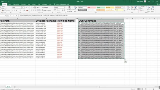 How to batch rename multiple files like a Pro. Using only Excel and MS-DOS смотреть онлайн