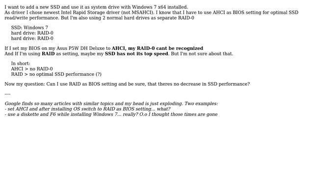 BIOS setting: AHCI or RAID (when using SSD + 2x hard drive in RAID-0) (2 Solutions!!) смотреть онлайн