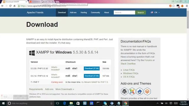 Installing Laravel 5.1 on Windows Part 1 смотреть онлайн