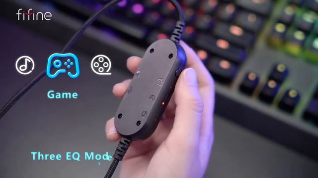 Fifine Dynamic RGB Gaming Headset with Mic Over-Ear Headphones 7.1 Surround Sound PC PS4 PS5 3 EQ смотреть онлайн