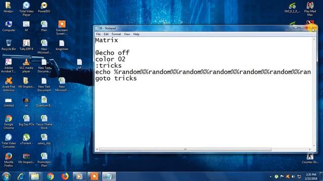 Cool Windows Trick | How to make Matrix Text Effect Using Notepad/Bat смотреть онлайн