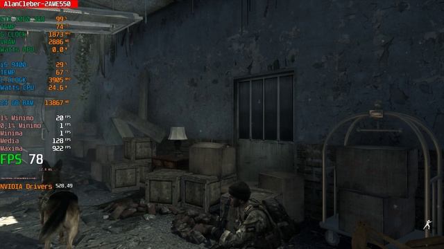 Call of Duty Ghosts, teste em Português PT-BR! GeForce 1050 (3GB) Notebook 2AME550 смотреть онлайн