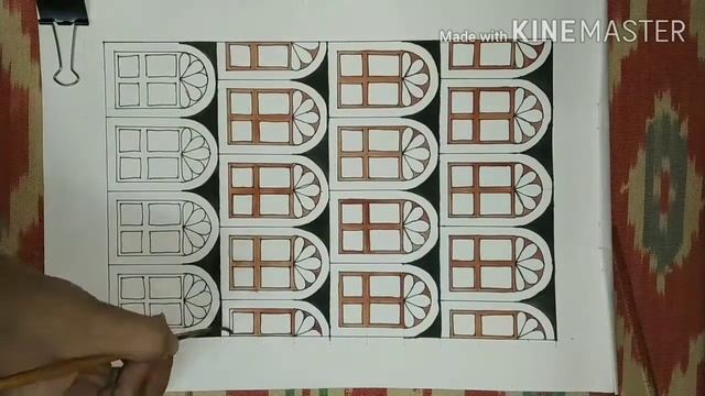 khidki, maze/ pattern mandala dipicting windows, hand drawn manadala art. смотреть онлайн