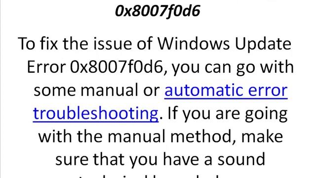 Fix Windows Update Error 0x8007f0d6 смотреть онлайн