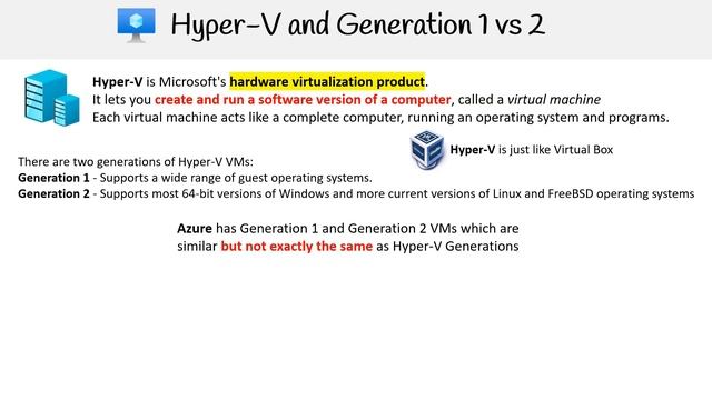 AZ 305 — Hyper V and Generation 1 vs 2 смотреть онлайн