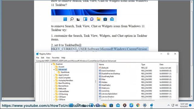 Remove Search/Task View/Chat/Widgets icons from Windows 11 Taskbar смотреть онлайн