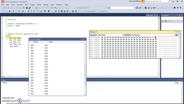 Resta en Ensamblador Atmel Studio смотреть онлайн