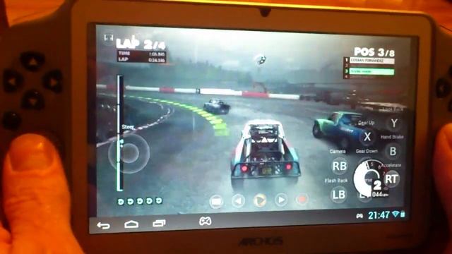 ARCHOS Gamepad mapped for Onlive, playing Dirt 3. смотреть онлайн