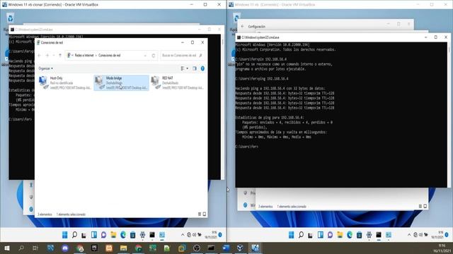 Redes con Windows 11 Modo Bridge Nat y host only смотреть онлайн