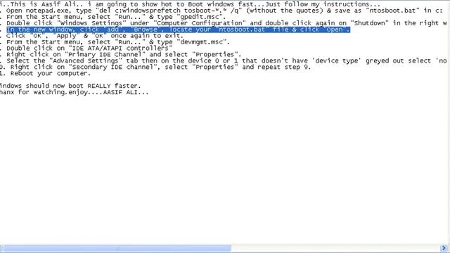How To Decrease the Booting Time of Windows ....100% working....uploaded by Aasif Ali смотреть онлайн