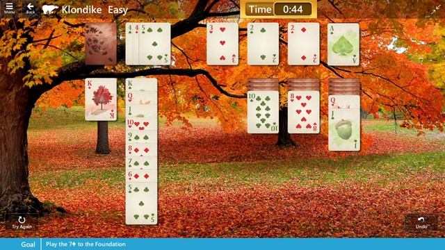 Star Club / Autumn Chill / Klondike - Easy - Play the 7♣ to the foundation смотреть онлайн