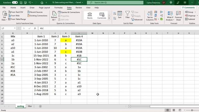 MS Excel, sorting data, for windows смотреть онлайн