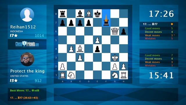 Chess Game Analysis: Protect the king - Reihan1512 : 1-0 (By ChessFriends.com) смотреть онлайн